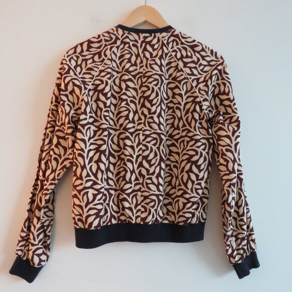 SOEUR Leaf Printed Cotton Bomber Chore Jacket Abstract Minimalist Sz 36 / US S - Picture 9 of 15